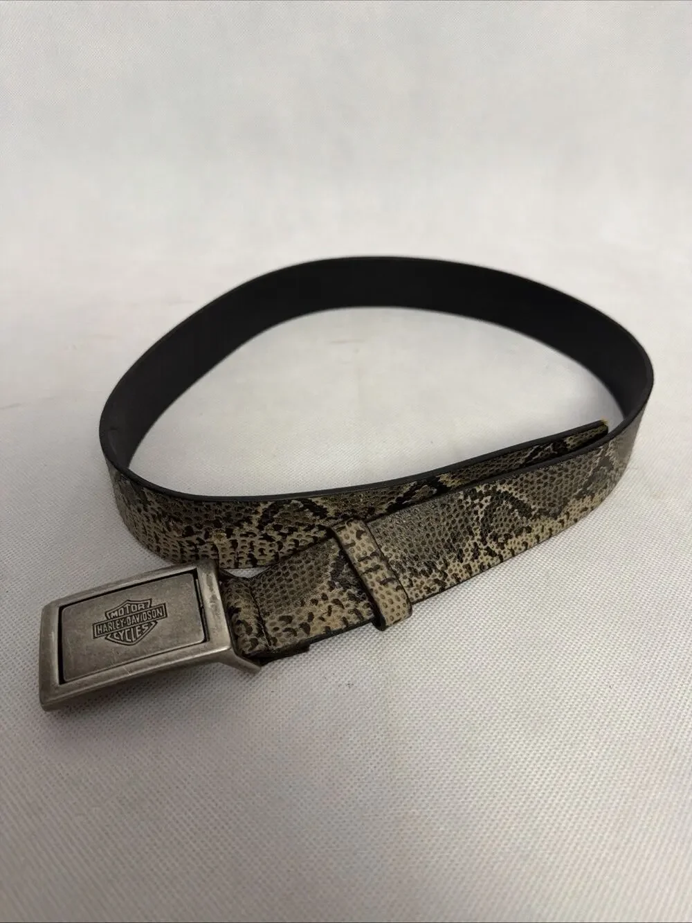 Harley Davidson Ladies Faux Snake Skin Leather Belt Size 36